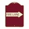 Signmission Designer Series Fire Lane Right Arrow, Burgundy Heavy-Gauge Aluminum Sign, 24" x 18", BU-1824-24391 A-DES-BU-1824-24391 - alternate 1